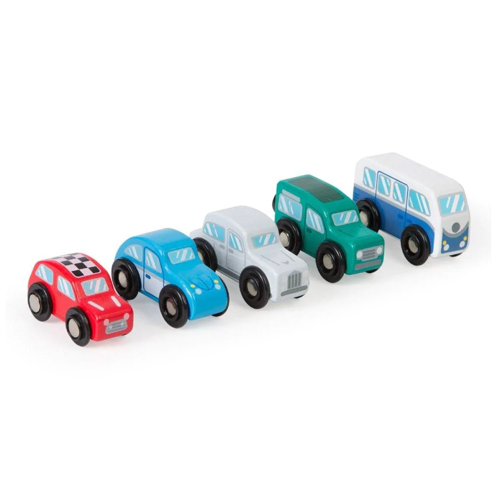 Get from A to B in style with this Retro Toy Cars Set from Tidlo. Intricately designed, crafted and painted, these car toys feature rounded edges, corners and wheels making them ideal for small hands.