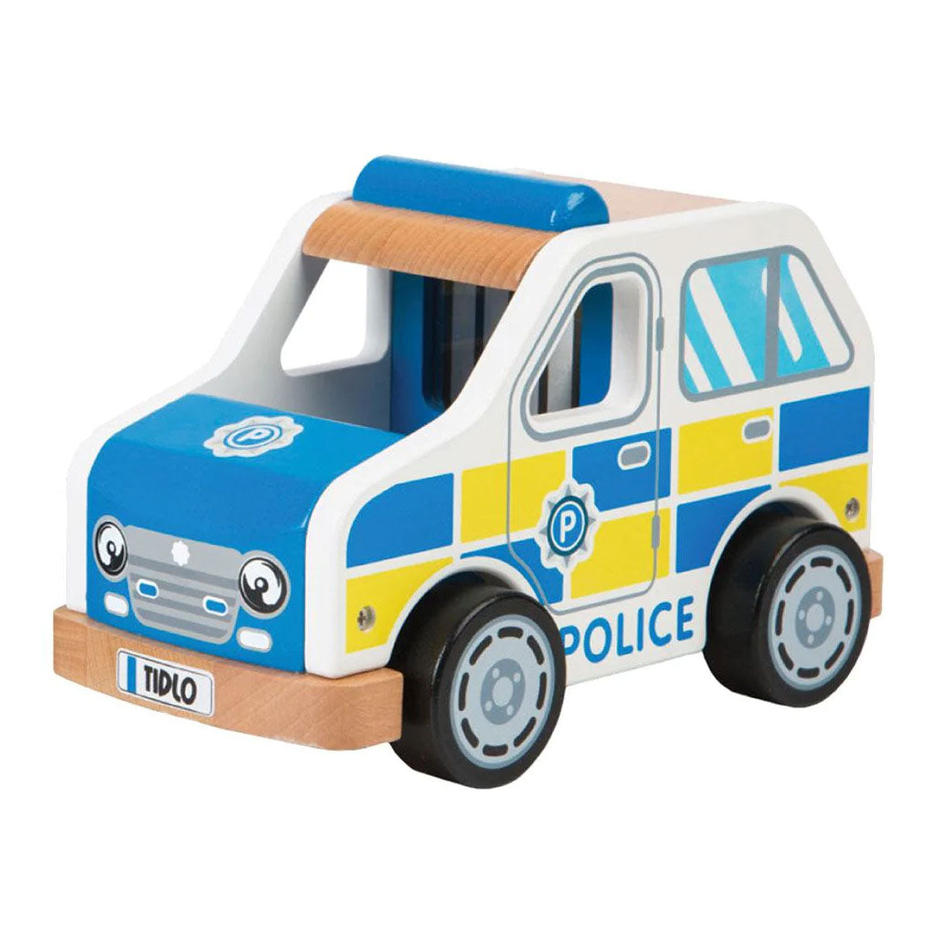 With a sturdy wooden construction, the police car is fully equipped and ready for any emergency, and is sure to have robbers everywhere shaking in their boots at the thought of being chased by this intricately designed vehicle!