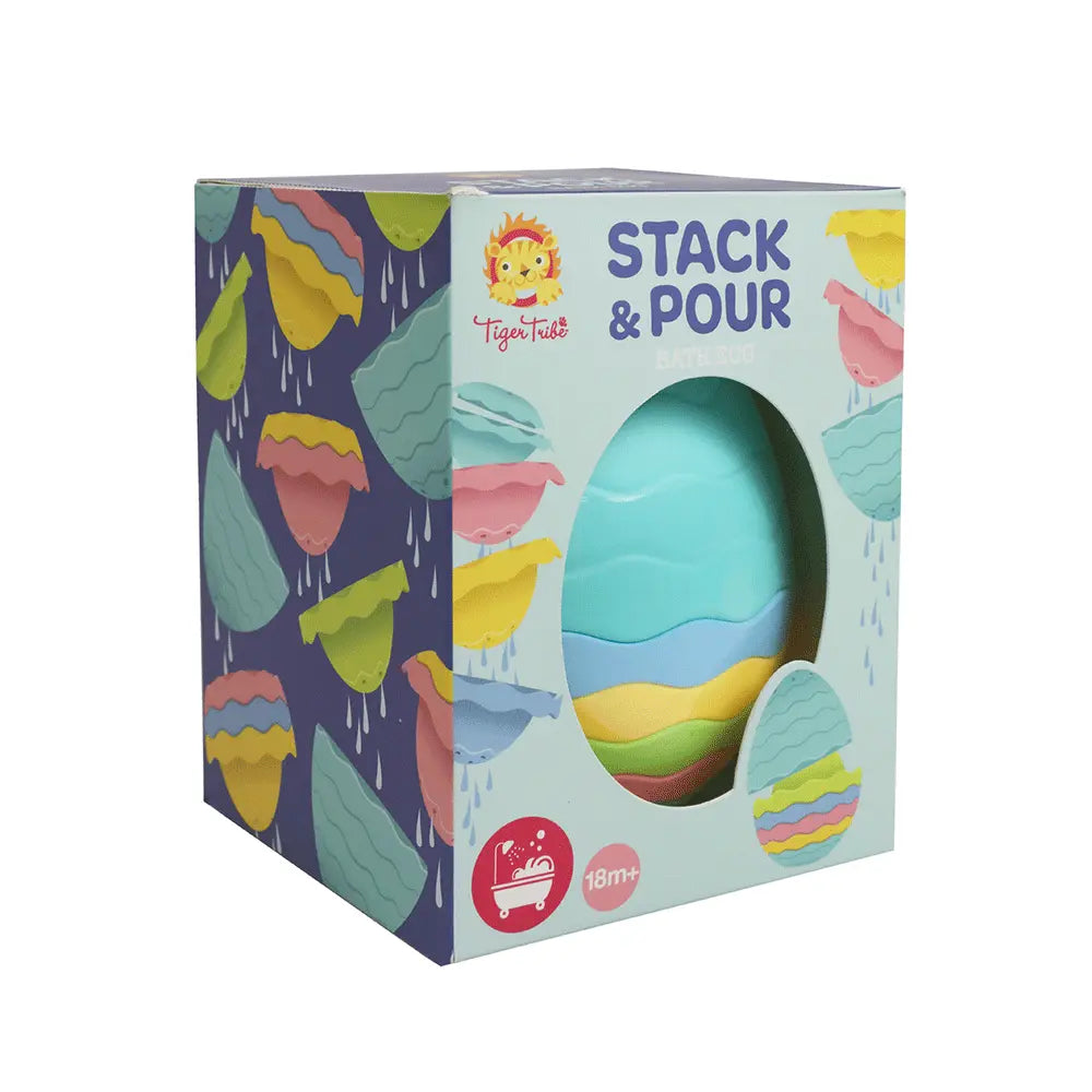Interactive Bath Toy. Tiger Tribe's Stack & Pour Bath Egg is a fun stacking & sorting bath toy.