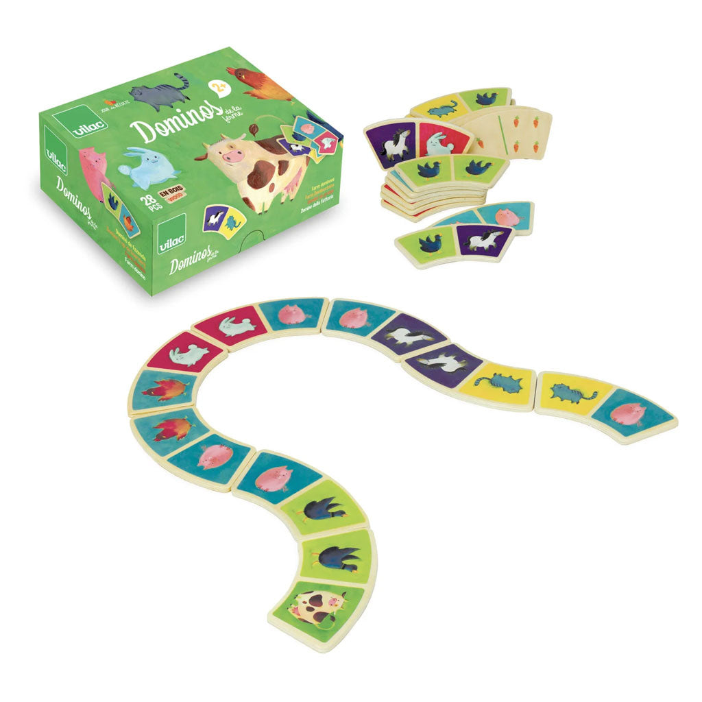 These fun, brightly-coloured dominoes will help teach your child the different farmyard animals whilst also enjoying a fun game with family and friends! 
