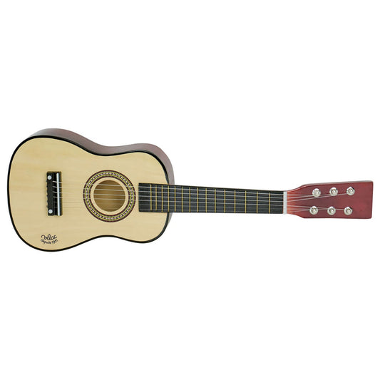 This beautiful wooden guitar is a great instrument to start your children on their journey to become a singer-songwriter! Stimulate their creativity and coordination skills with this 6 string guitar, small enough for them to hold and learn but big enough to create an impact!