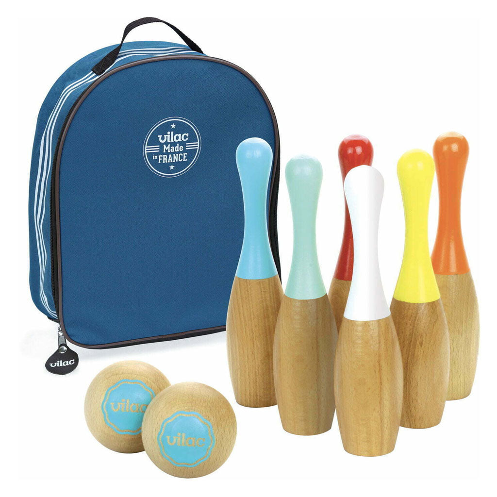 Let your child practice their bowling skills with this super robust 6pcs wooden bowling set. Its not only great fun but great for their development too to help with counting skills, hand-eye coordination and logical thinking.