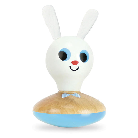 Rabbit Culbuto is a 2-in-1 rattle that also doubles up as a wobbler. This fun rabbit-shaped toy is ideal for early learners.  Comes in a handy little storage bag which makes it easy to take on the go!