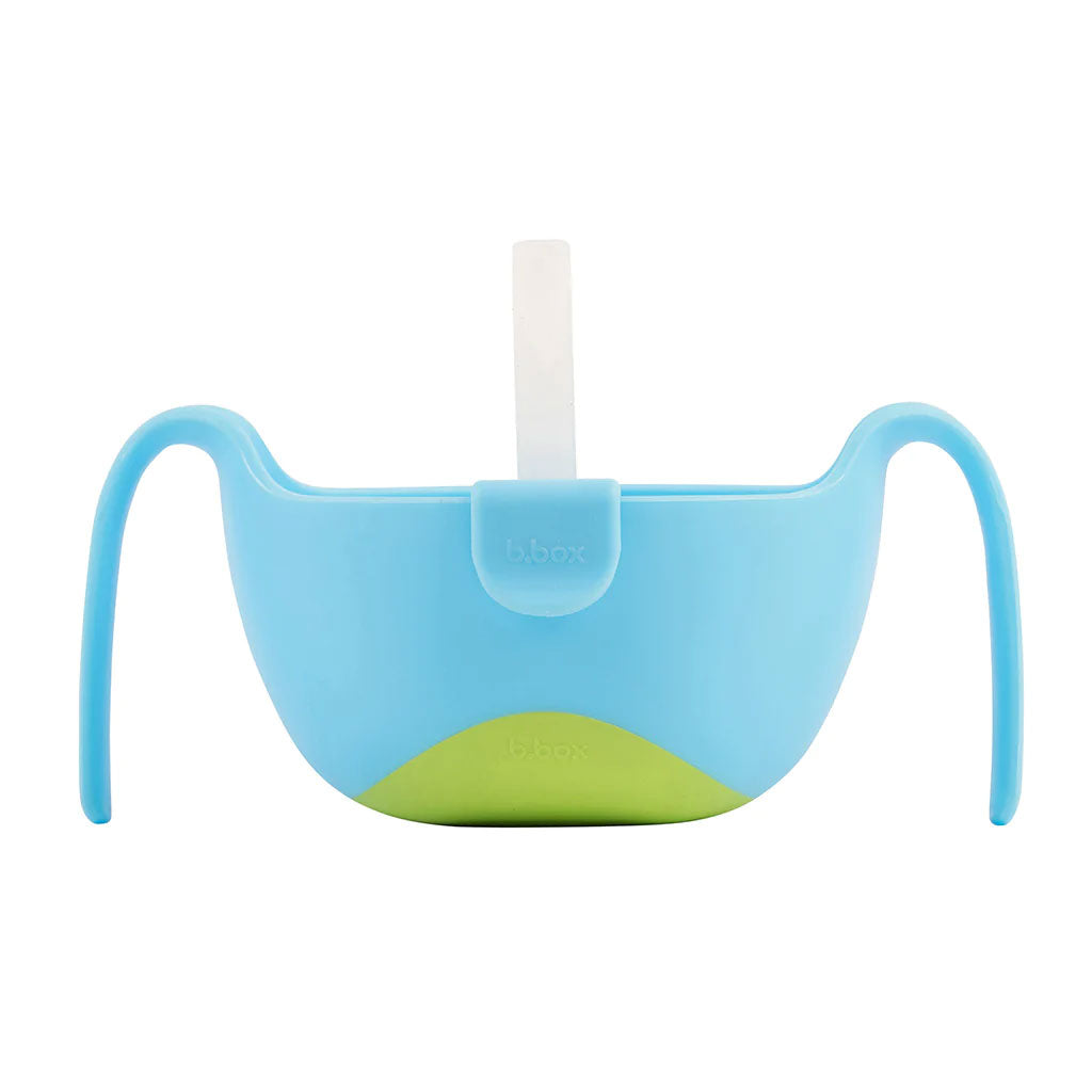 b.box XL bowl + straw. Ideal for kids 12m+, this bowl is double the original bowl + straw. Features removeable silicone straw. Unclip straw to convert to multi-purpose bowl.