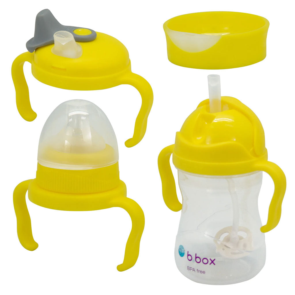 4 cups in 1, taking bubs from bottle feeding to toddler training in one great value pack. Base fits each lid. Simply change lids as baby grows, catering to every age and stage from 4 months to 12 months plus.