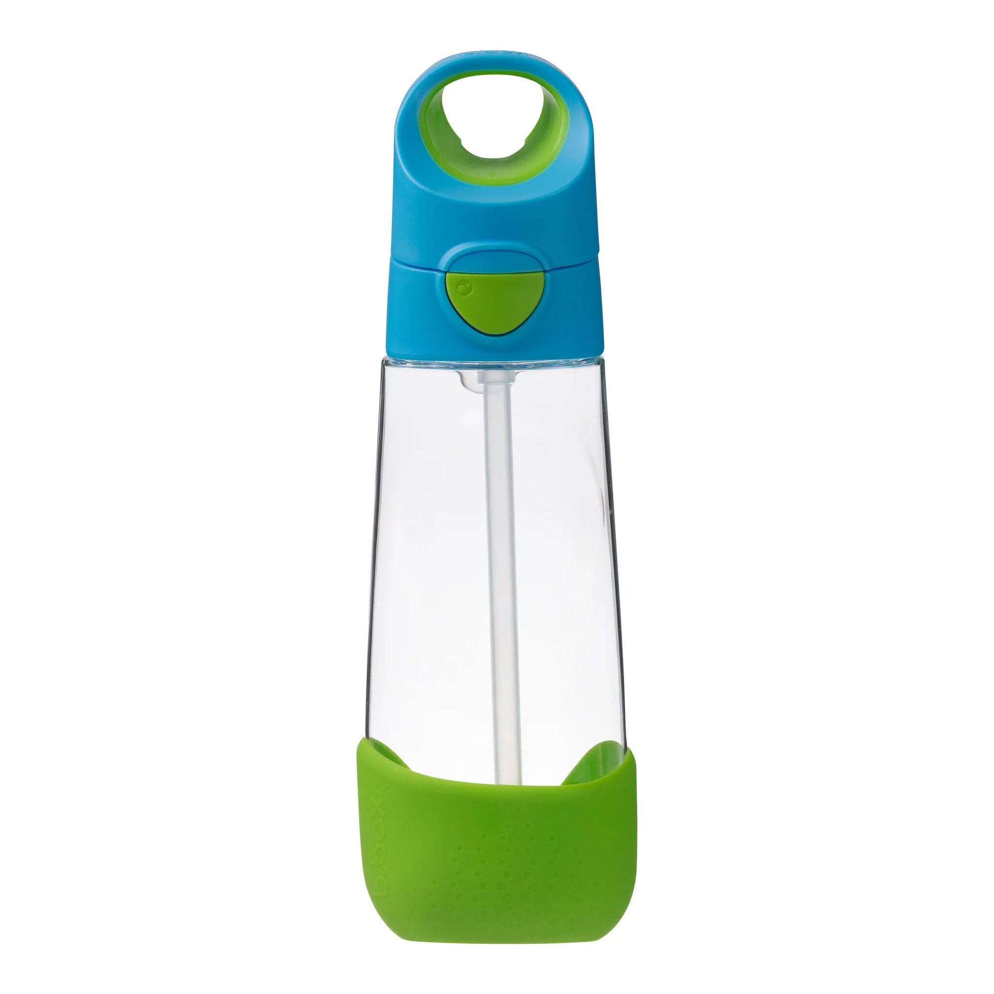 600ml Tritan drink bottle with unique ergonomic triangular shape bottle that fits the two-hand grip of a child perfectly.