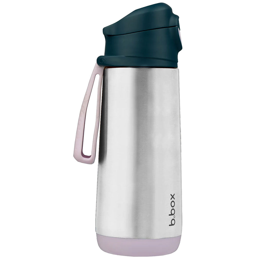Offering easy flow drinking from a soft silicone spout and double-walled, stainless steel insulated bottle to keep drinks cool for up to 15 hours and warm for up to 8 hours.