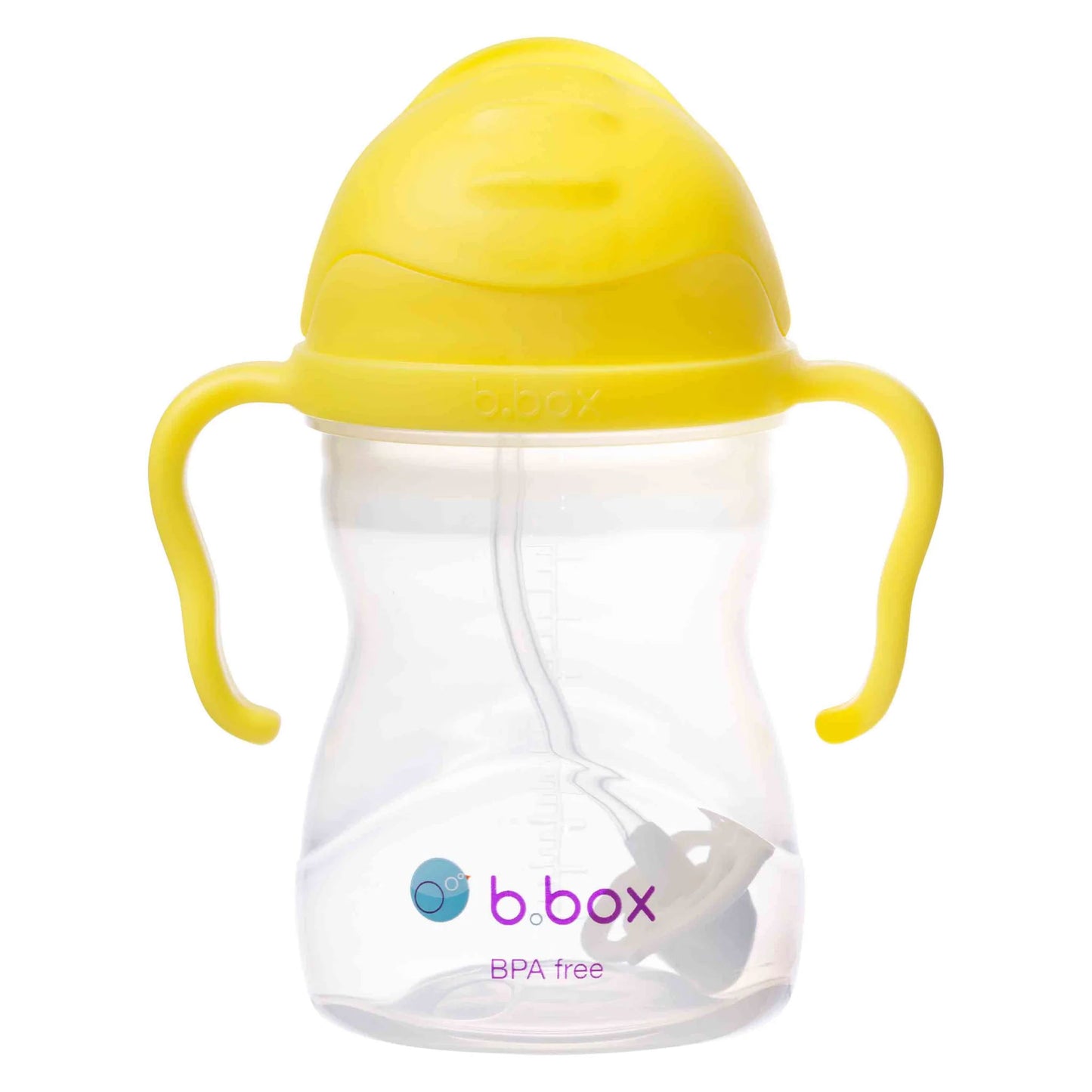 The b.box Sippy Cup is a reusable baby and toddler water bottle which comes with a weighted straw and easy grip handles. The flip top lid makes it easy to use. Drink from any angle. 
