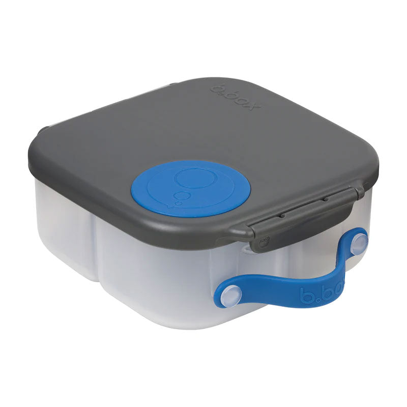 Leakproof, compact silicone food storage container with adjustable dividers. Easy to open design, with handles and large grip clip.